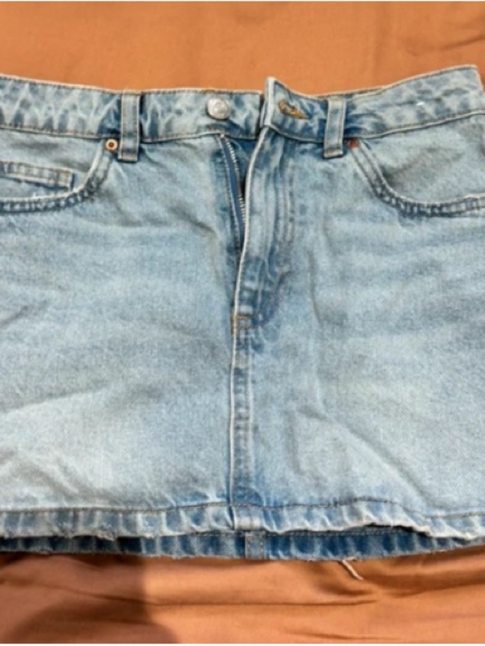 SUPRE Light Wash Denim Mini Skirt